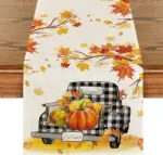 Linen Halloween Pumpkin Home Restaurant Decoration Table Runner tag1