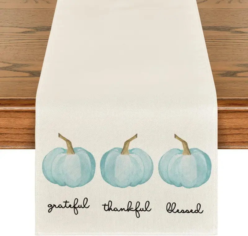 Linen Halloween Pumpkin Home Restaurant Decoration Table Runner tag1