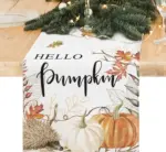 Linen Halloween Pumpkin Home Restaurant Decoration Table Runner tag1