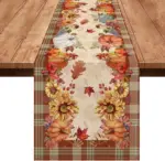 Linen Halloween Pumpkin Home Restaurant Decoration Table Runner tag1