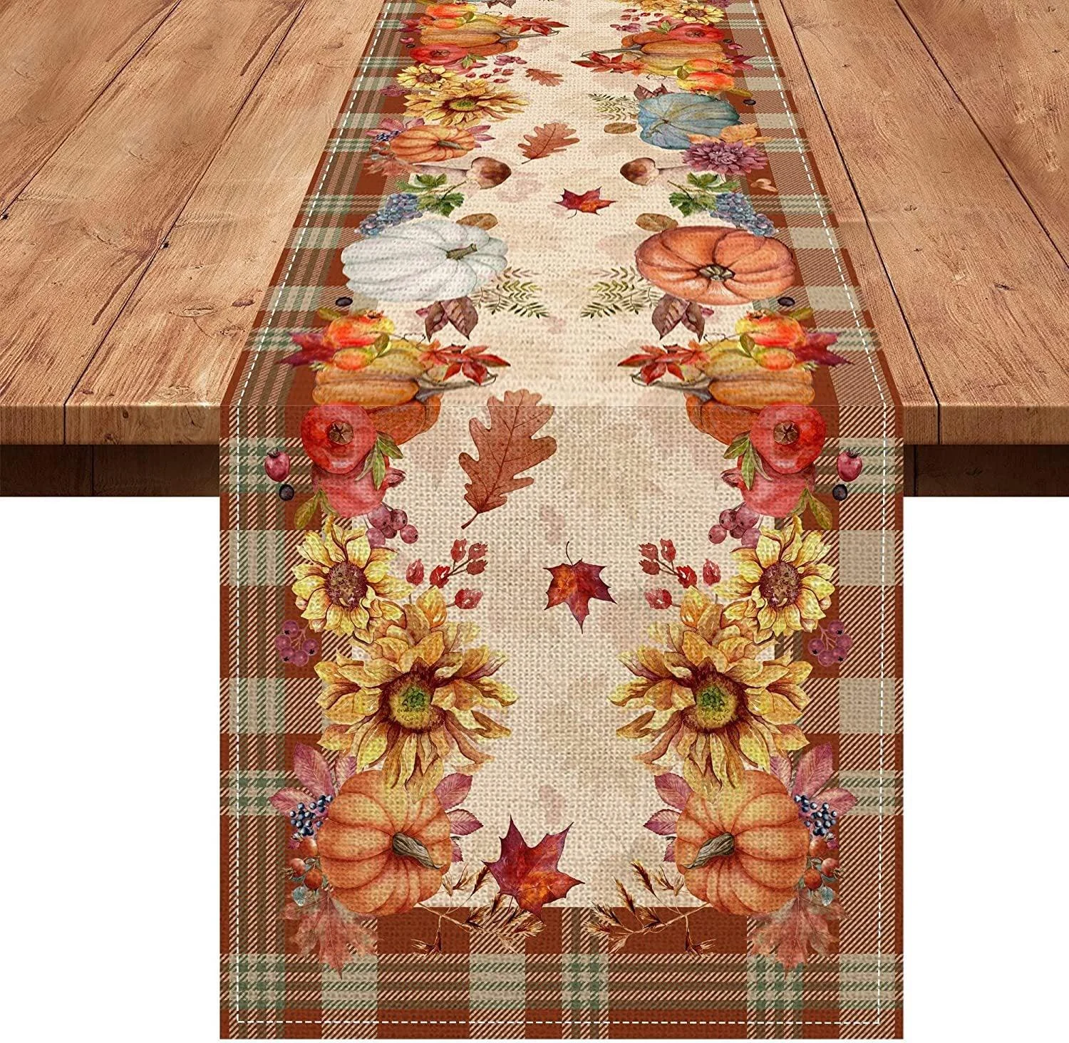 Linen Halloween Pumpkin Home Restaurant Decoration Table Runner -  - #tag1#