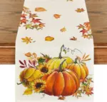 Linen Halloween Pumpkin Home Restaurant Decoration Table Runner tag1