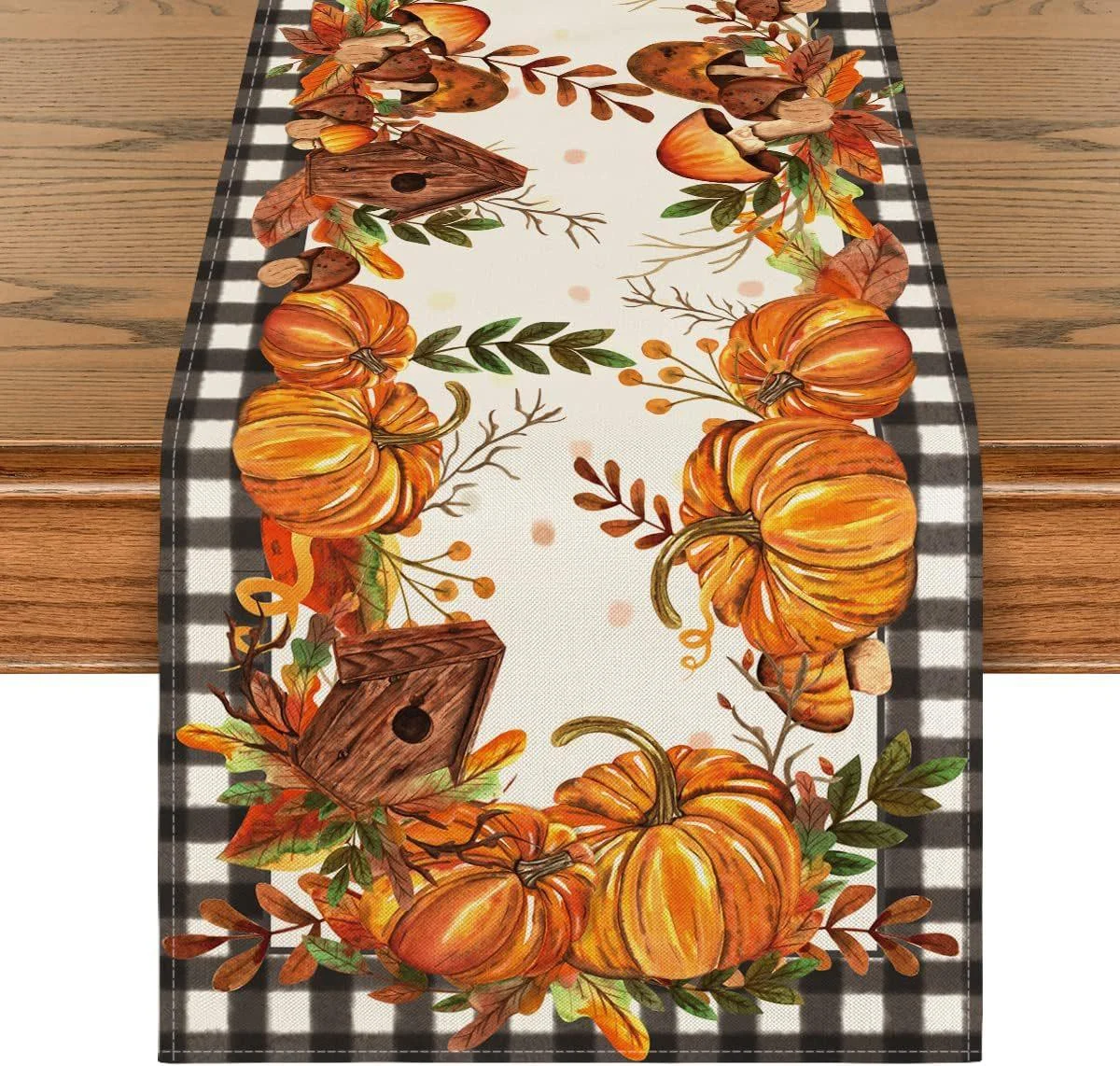 Linen Halloween Pumpkin Home Restaurant Decoration Table Runner -  - #tag1#