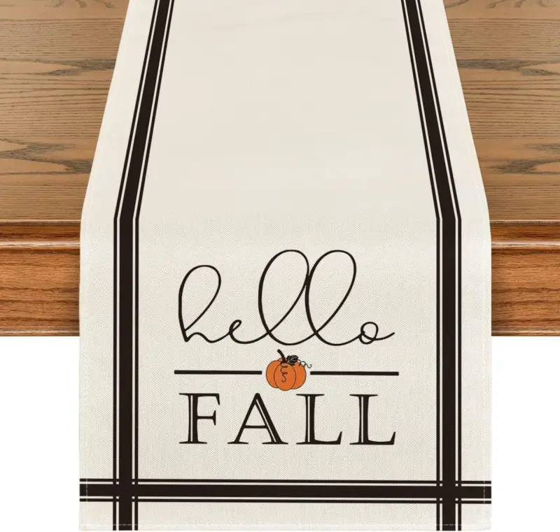 Linen Halloween Pumpkin Home Restaurant Decoration Table Runner tag1