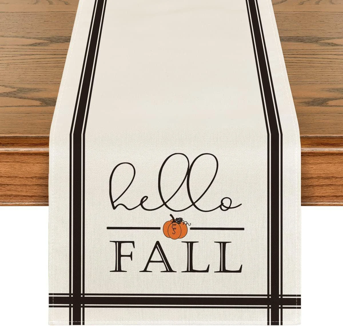 Linen Halloween Pumpkin Home Restaurant Decoration Table Runner -  - #tag1#