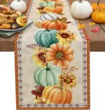 Linen Halloween Pumpkin Home Restaurant Decoration Table Runner tag1
