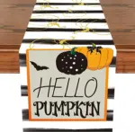 Linen Halloween Pumpkin Home Restaurant Decoration Table Runner tag1