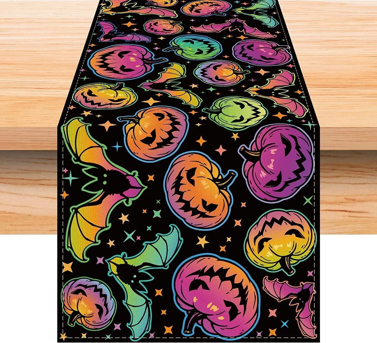 Linen Halloween Pumpkin Home Restaurant Decoration Table Runner -  - #tag1#