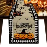 Linen Halloween Pumpkin Home Restaurant Decoration Table Runner tag1