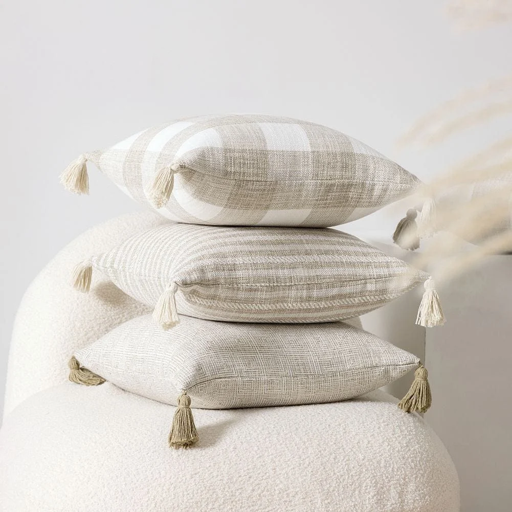 Linen Tassel Pillow Cover -  - #tag1#