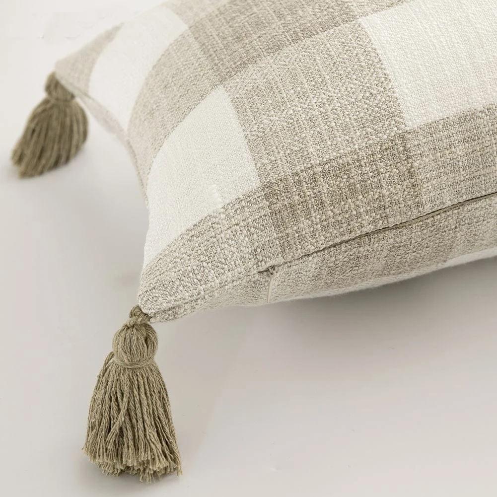 Linen Tassel Pillow Cover -  - #tag1#