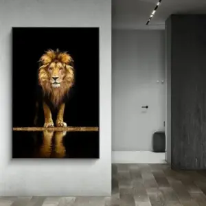 Lion in the Dark Canvas Art