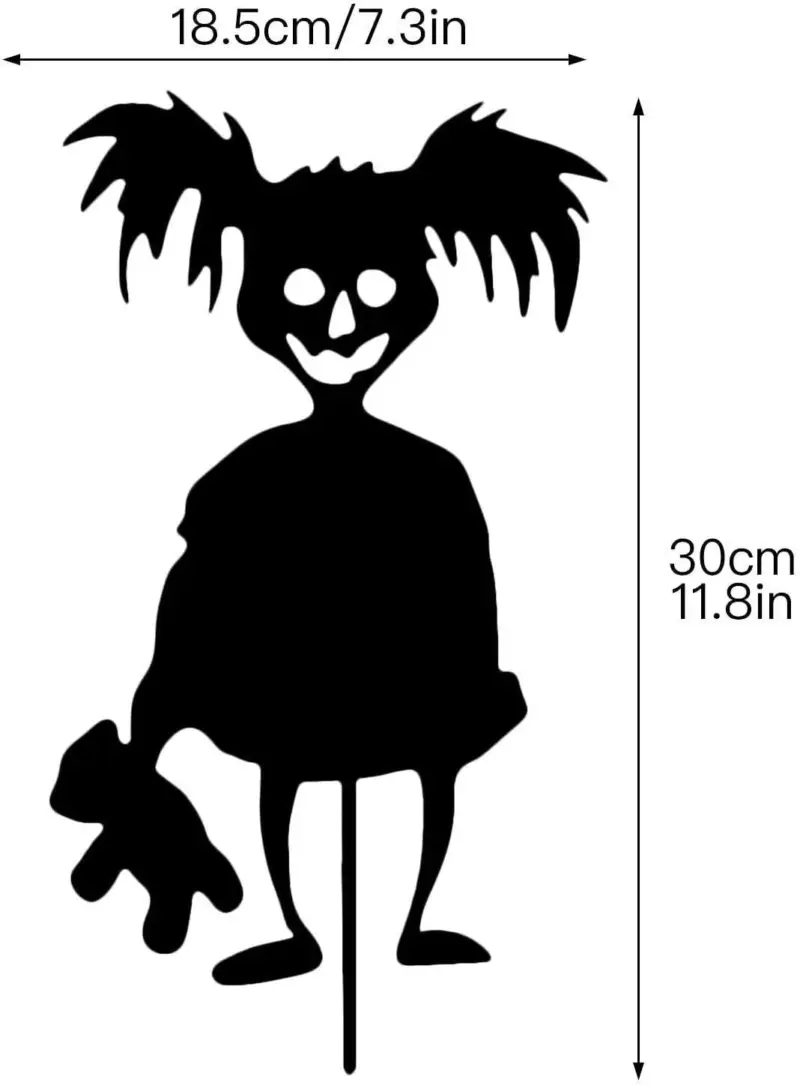 Little Devil Garden Pile Silhouette Halloween Decorations tag1