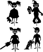 Little Devil Garden Pile Silhouette Halloween Decorations tag1