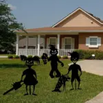 Little Devil Garden Pile Silhouette Halloween Decorations tag1