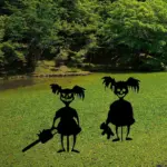 Little Devil Garden Pile Silhouette Halloween Decorations tag1