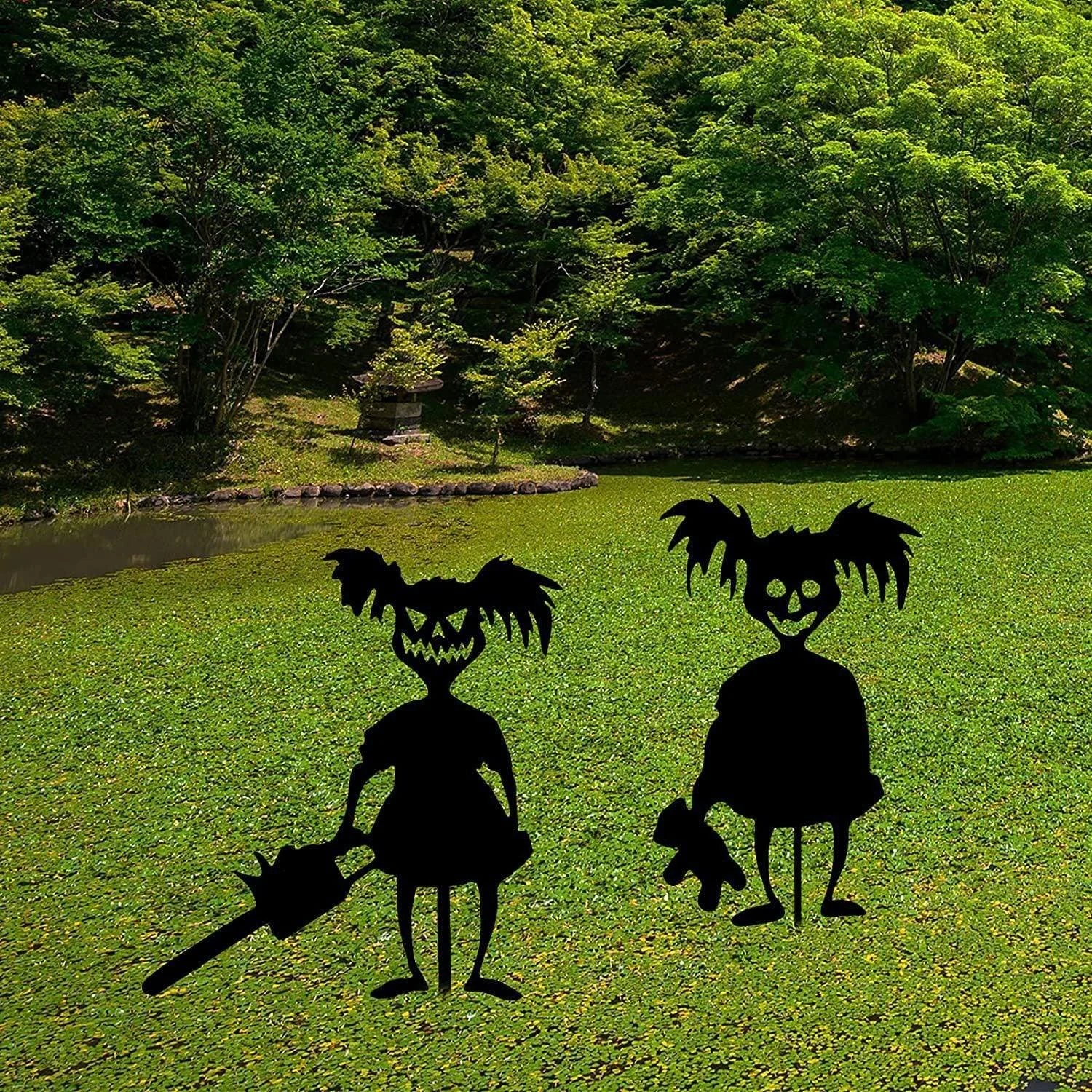 Little Devil Garden Pile Silhouette Halloween Decorations -  - #tag1#