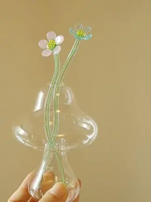 Little Hydroponic Mushroom Glass Vase