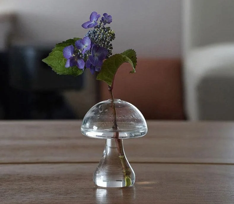 Little Hydroponic Mushroom Glass Vase -