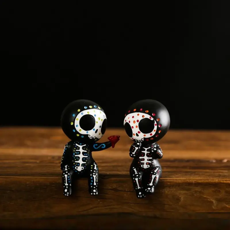 Little Skull Doll Resin Decorated Halloween Craft tag1