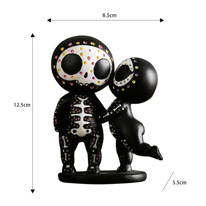 Little Skull Doll Resin Decorated Halloween Craft tag1