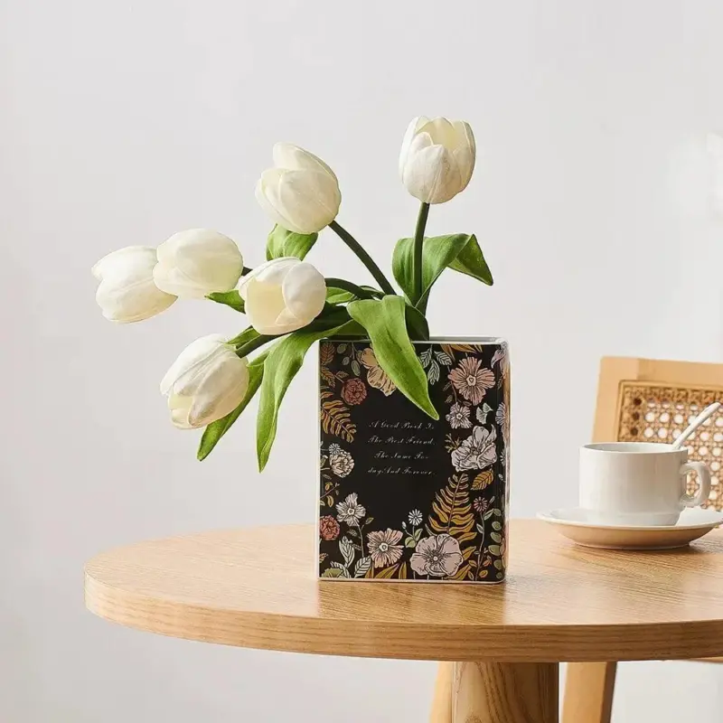 Little Women Book Vase Retro Geometric