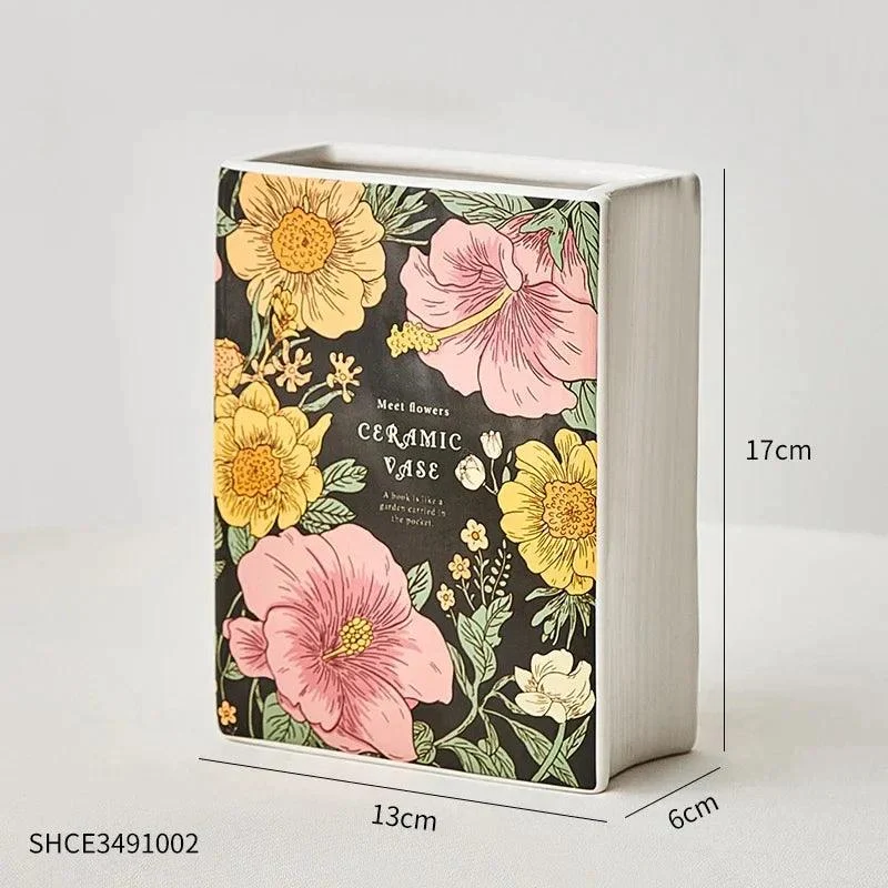 Little Women Book Vase Retro Geometric -