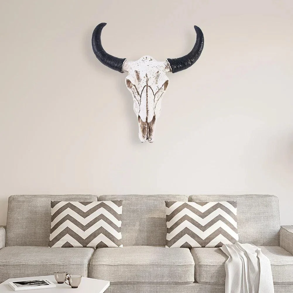 Longhorn Skull | Stylish resin sculpture with cow horns -  - #tag1#