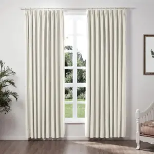 Loomy Linen Pleat Modern Blackout Curtain Beige White, 3 Colors