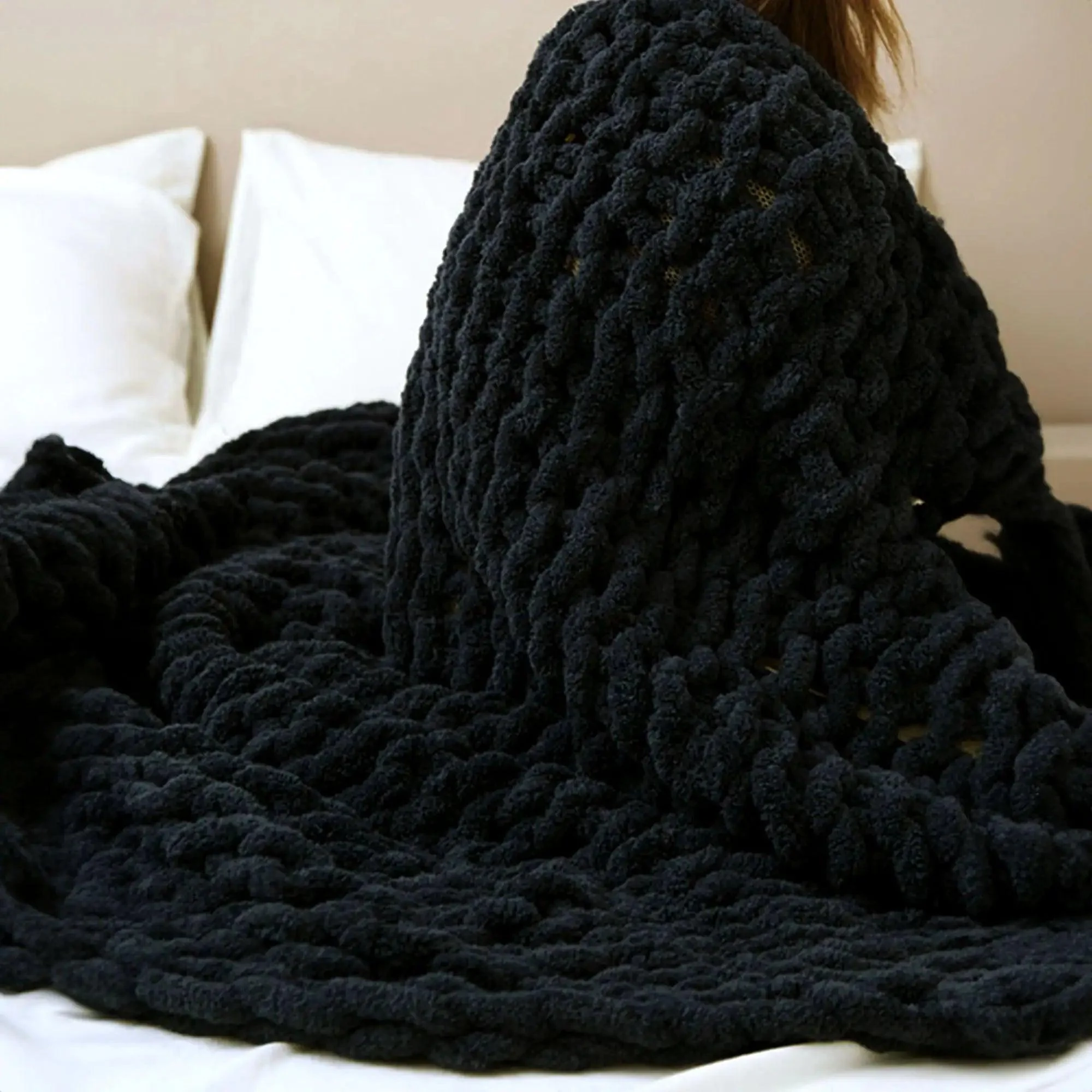 Loose Knit Throw Blanket - Homeko