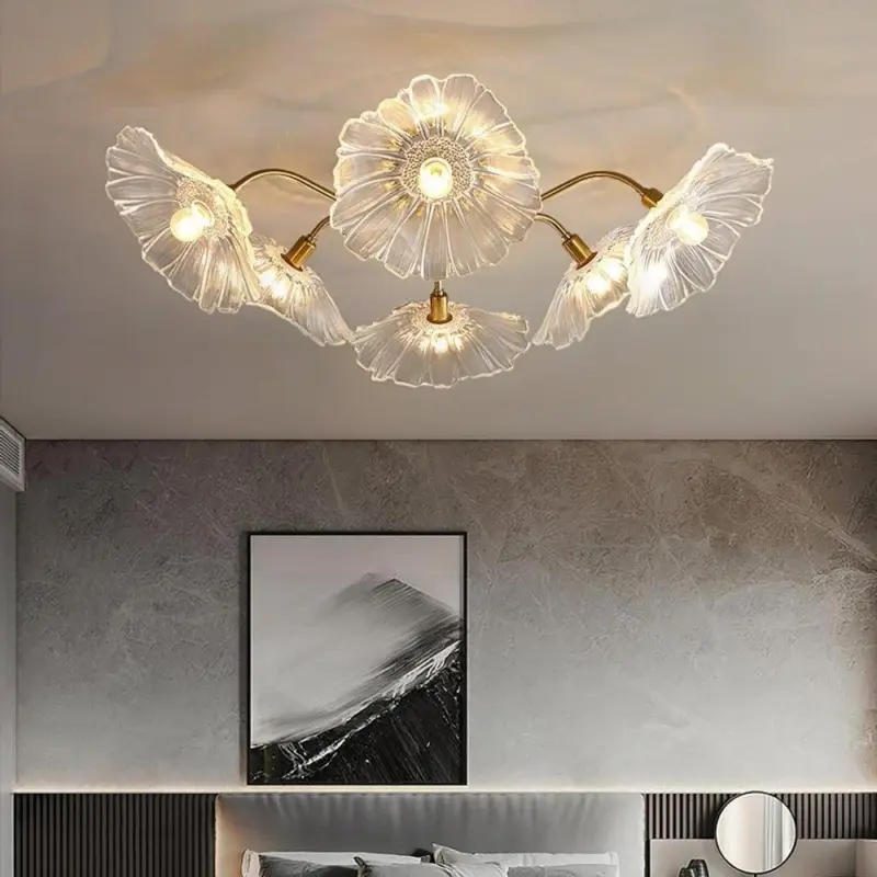 Lotus Leaf Glass CeilingLamp