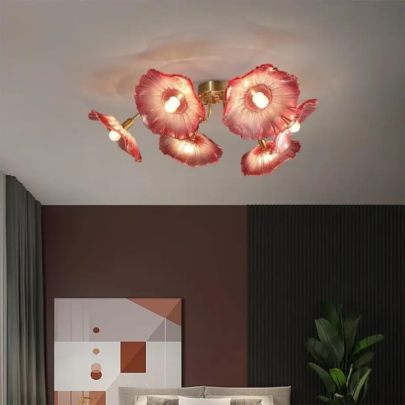 Lotus Leaf Glass CeilingLamp