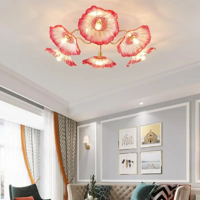 Lotus Leaf Glass CeilingLamp