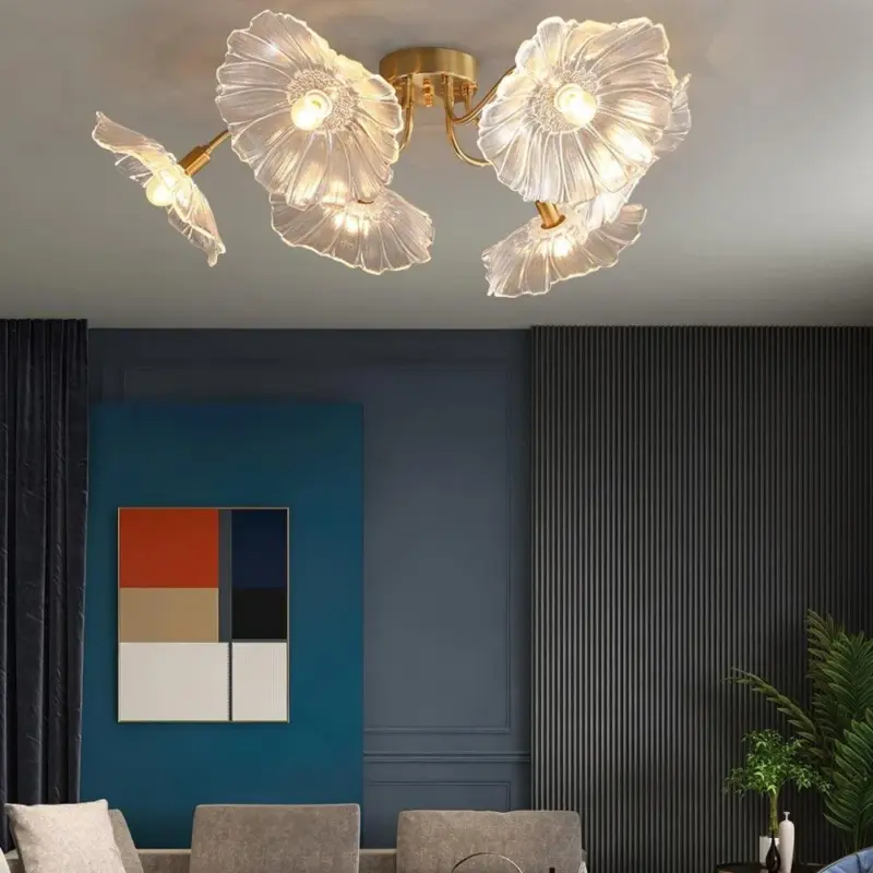 Lotus Leaf Glass CeilingLamp