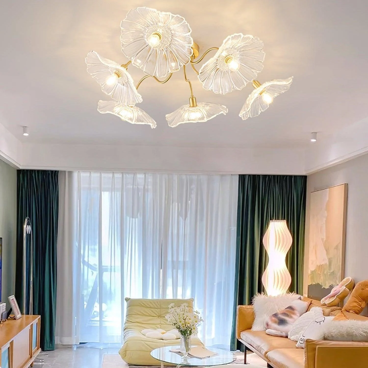 Lotus Leaf Glass Ceilinglamp 26