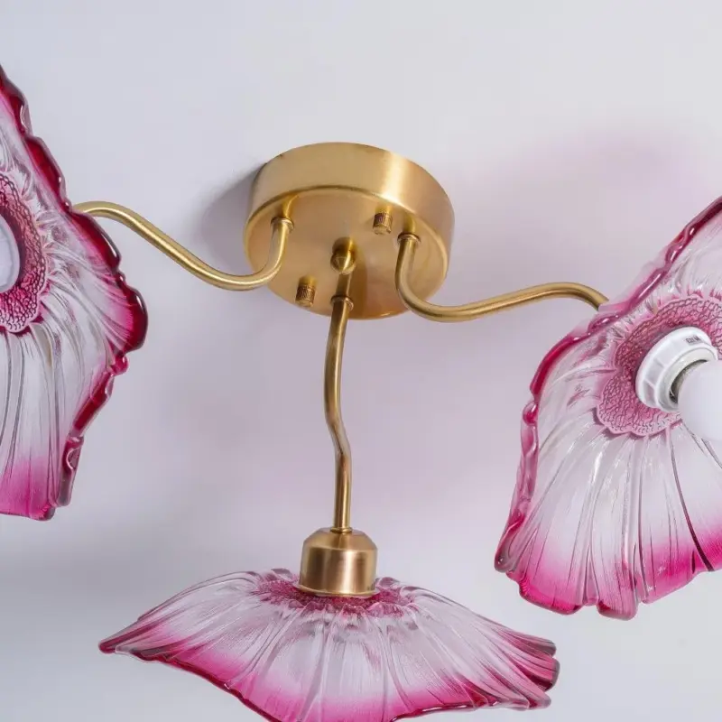 Lotus Leaf Glass Ceiling Lamp