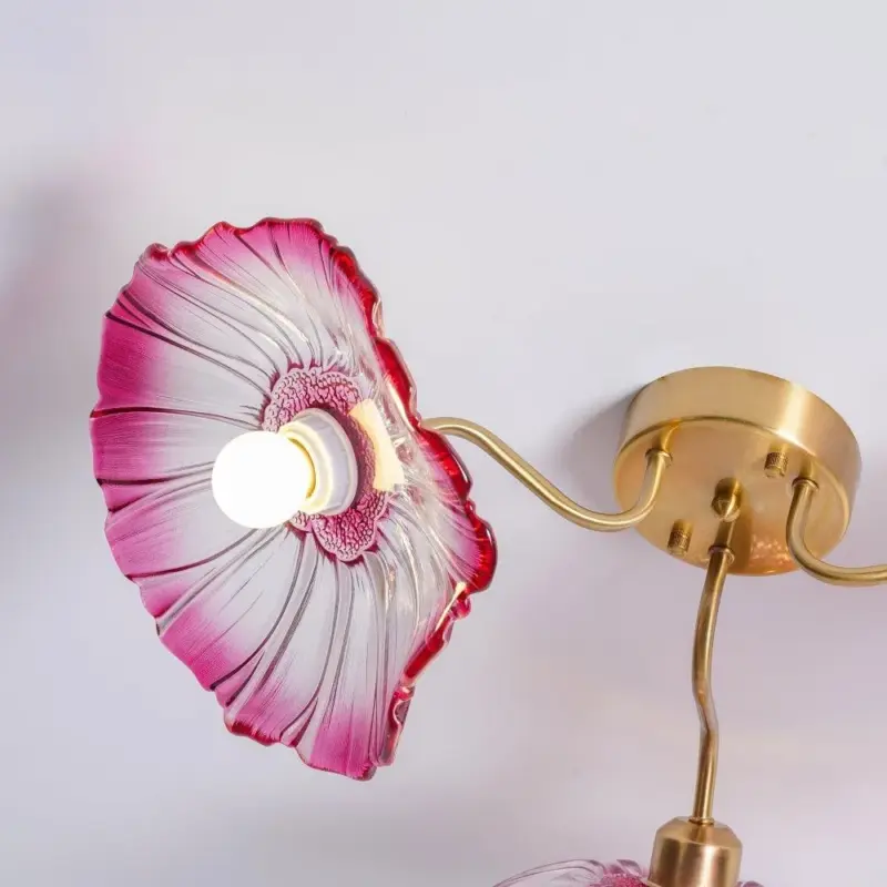 Lotus Leaf Glass Ceiling Lamp