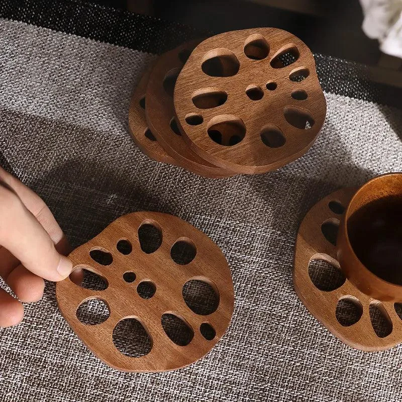 Lotus Root Wooden Coaster -