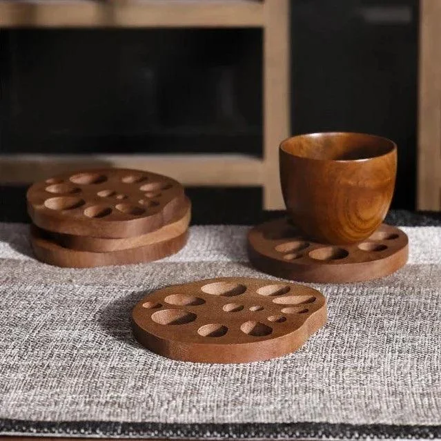 Lotus Root Wooden Coaster -