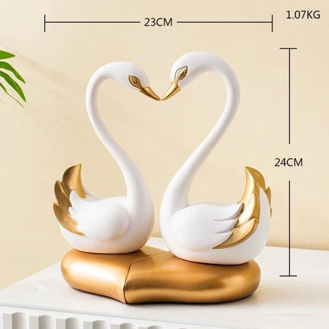 Love Swans Decorative Figurine - Homeko