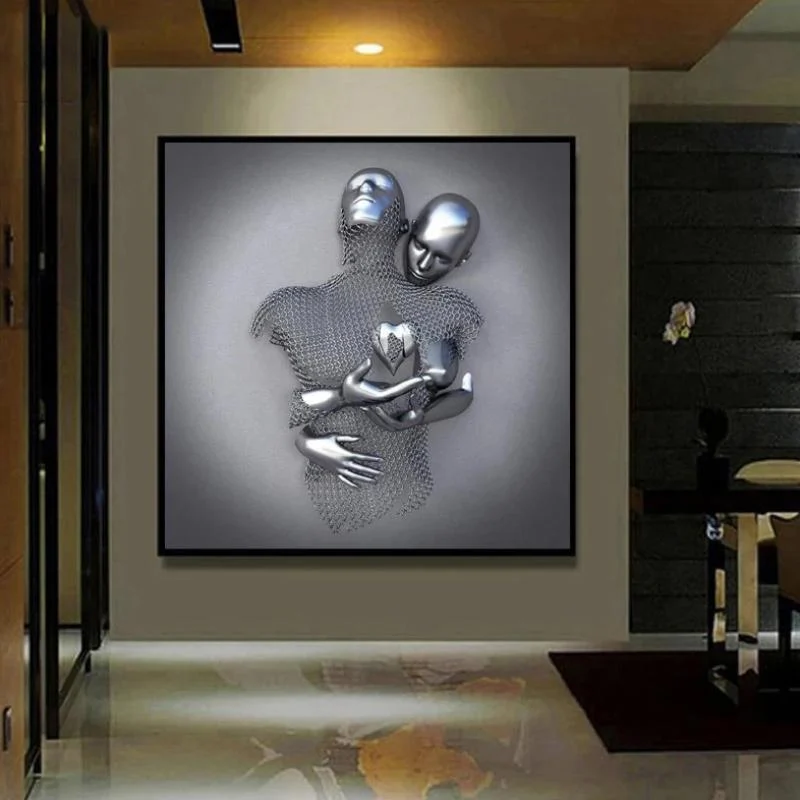Love Heart 3D Effect Wall Art Painting -  - #tag1#
