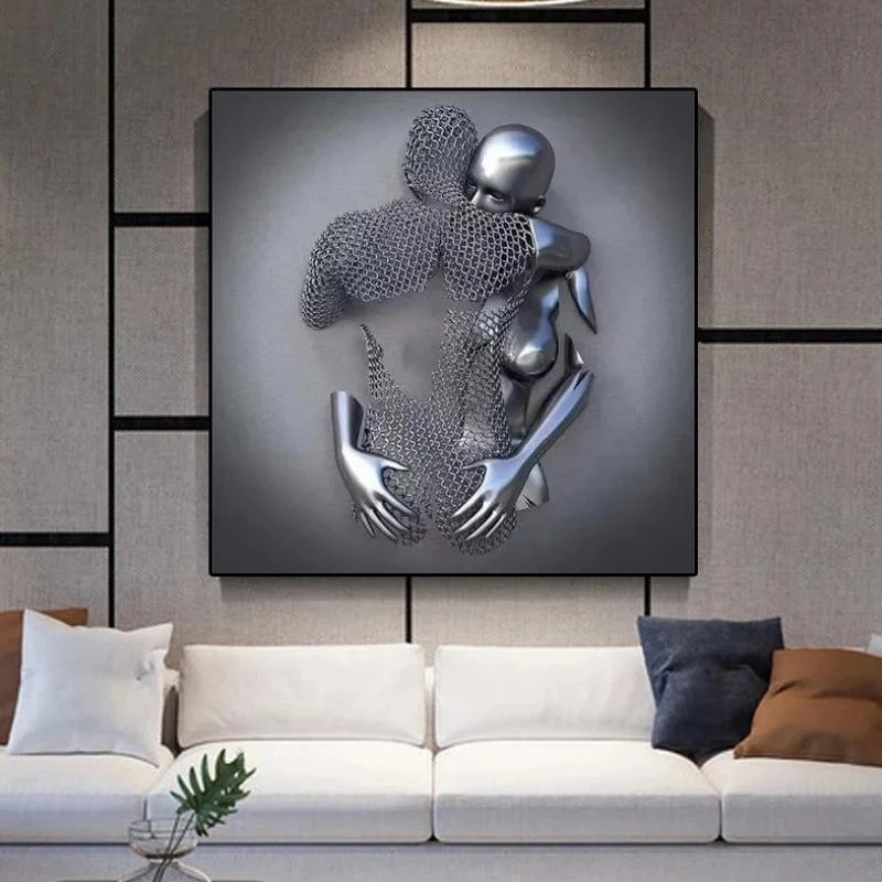 Love Heart 3D Effect Wall Art Painting -  - #tag1#