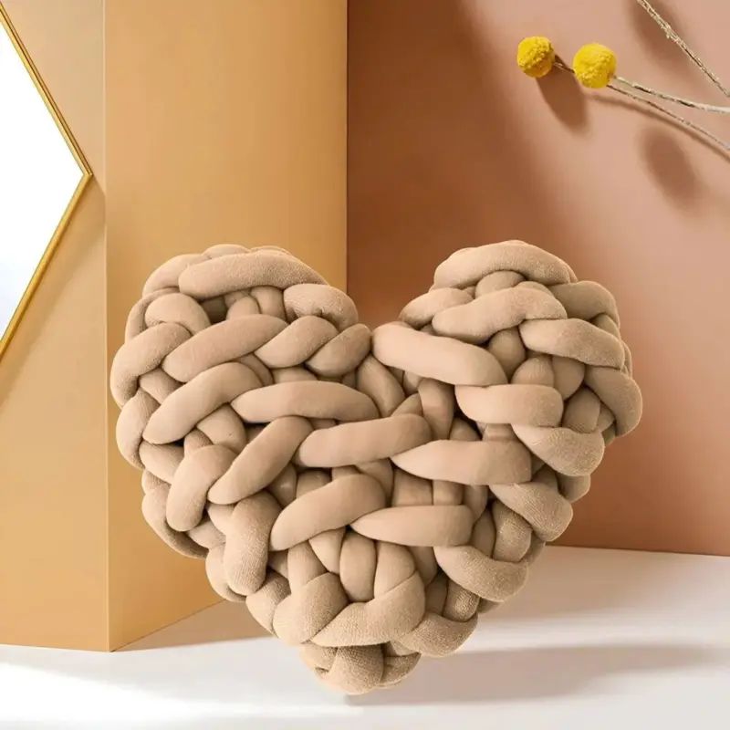 Love Pillow CozyHeart Chunky Knitted Warm Cozy tag1