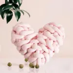 Love Pillow CozyHeart Chunky Knitted Warm Cozy tag1