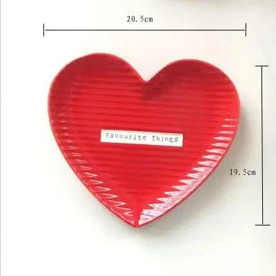 Love Shape Ceramic Dish: Ideal for Breakfast, Cake, and Jewelry -