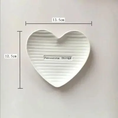 Love Shape Ceramic Dish: Ideal for Breakfast, Cake, and Jewelry -