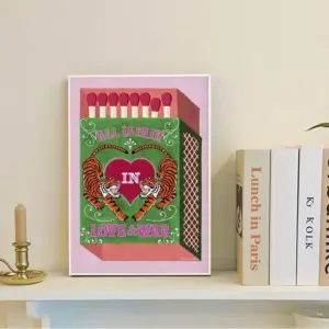 Love You're My Perfect Match' Vintage Sticky Posters