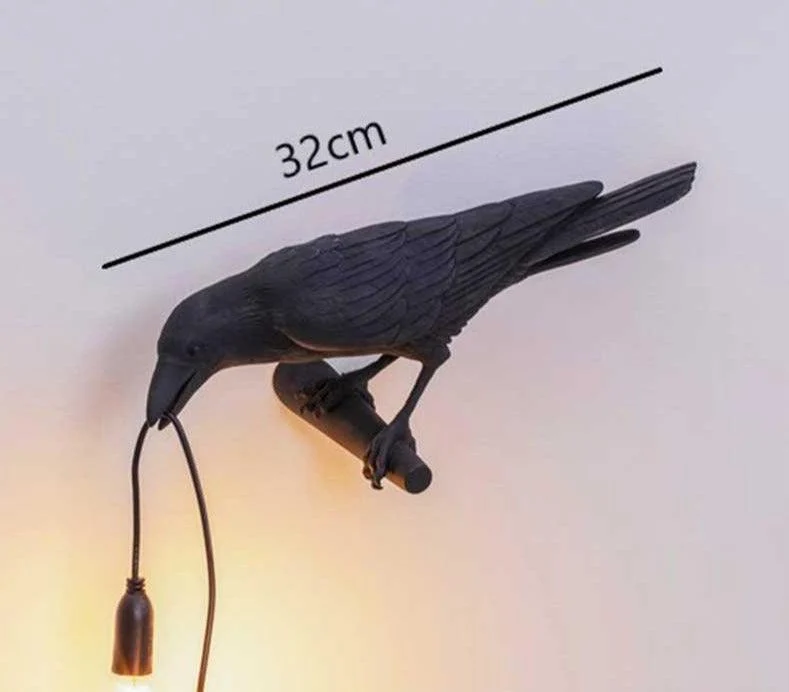 Lucky Black Crow Raven Bird Lamp Night Light -