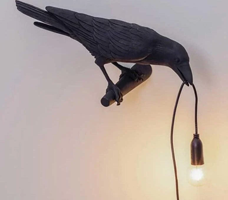 Lucky Black Crow Raven Bird Lamp Night Light -