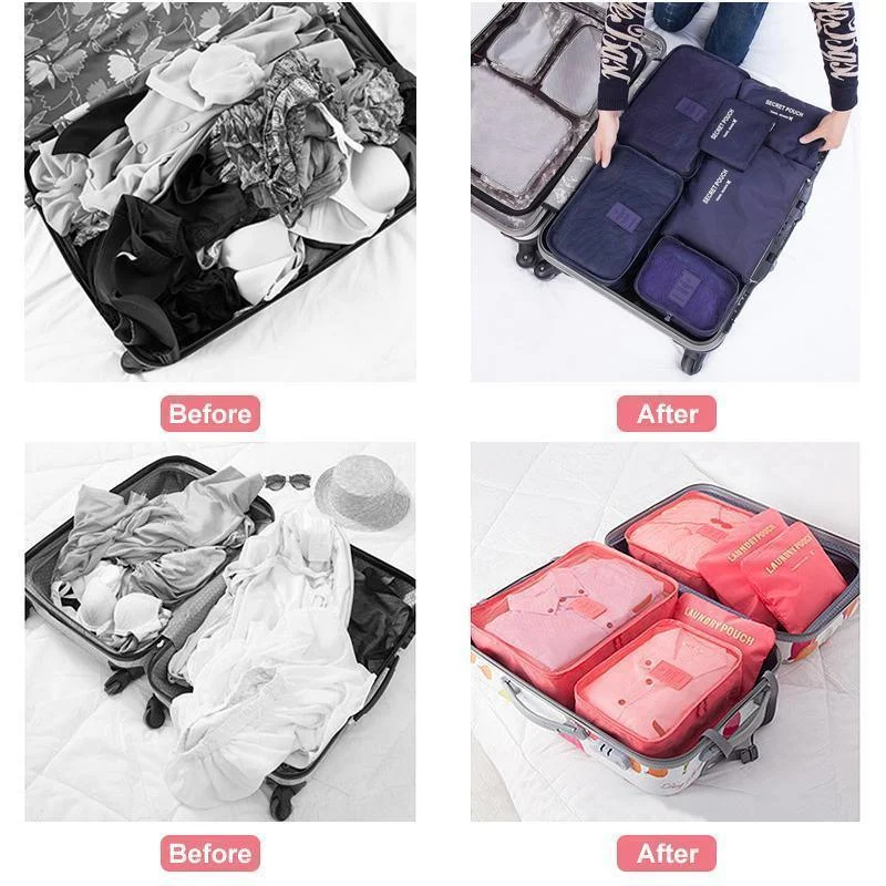 Luggage Packing Organizer Set (6 Pcs) -  - #tag1#